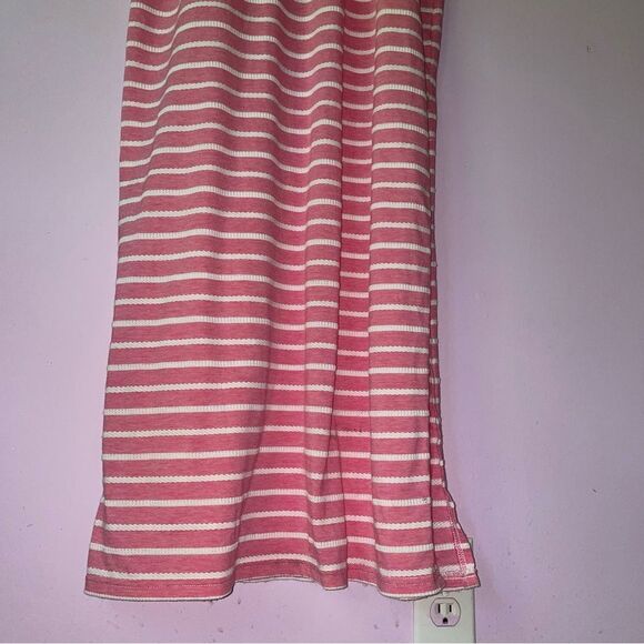Sail to Sable Size L Jetting to Jetties Maxi Dress Pink White Preppy Coastal - Picture 9 of 9